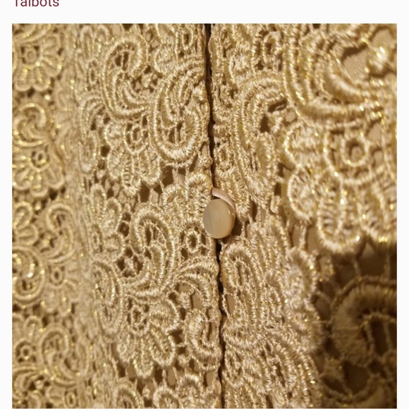 Talbots Petites Shimmer Lace Embroidered Overlay Blazer - Picture 3 of 6